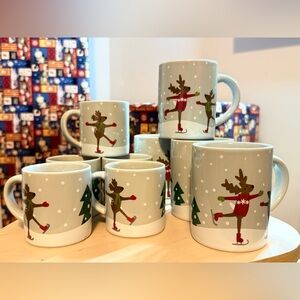 Crate & Barrel 10 Reindeer 2016 Design Ceramic Mugs